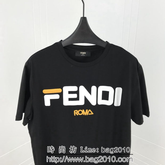 FENDI芬迪 19ss春夏新款 品牌logo印花 百搭款短袖 男女同款 ydi1236